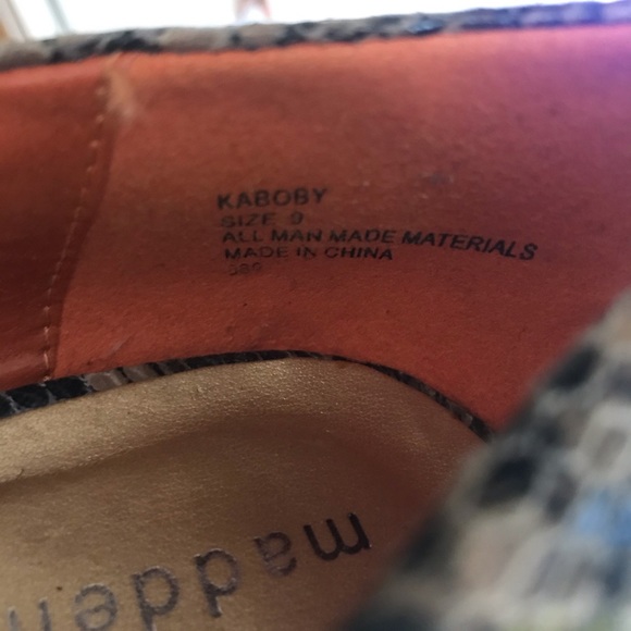 Madden Girl Snakeskin Peep Toe Pumps - Picture 6 of 6